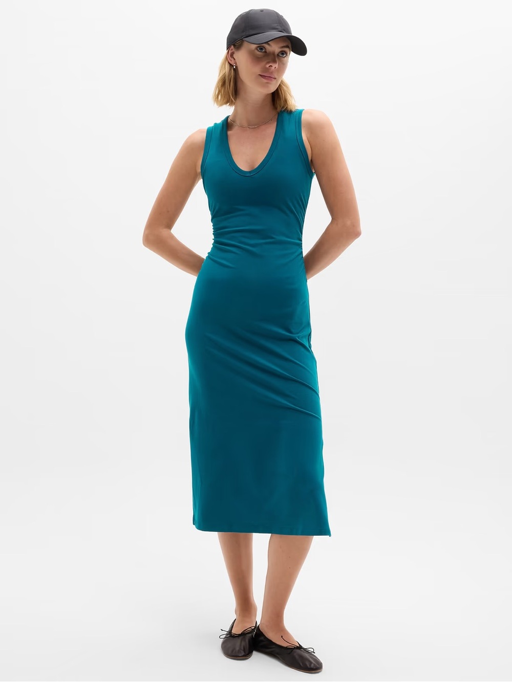 Athleta Essential V-Neck Midi Dress | Size M